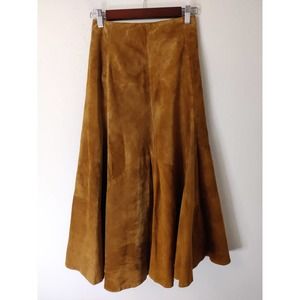 Vintage Wilsons Leather Tan Brown A-Line Suede Dress S/M